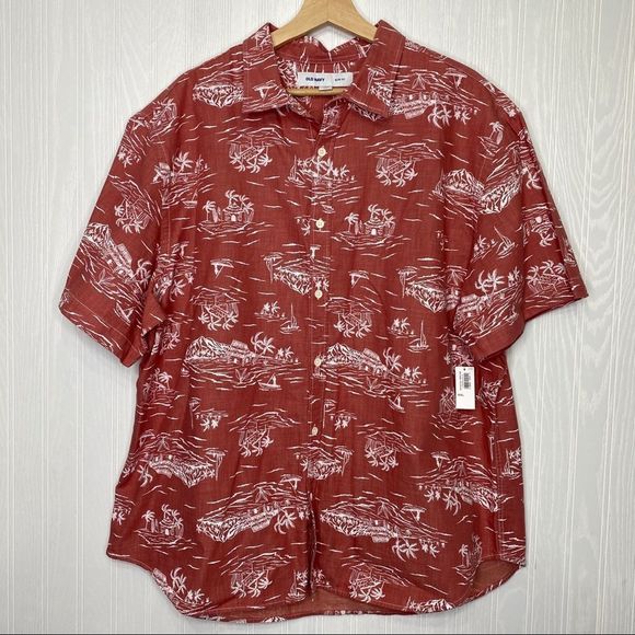 Old Navy Other - NWT! Old Navy Slim Fit Tropical Hawaiian Short Sleeve Shirt Size XXL